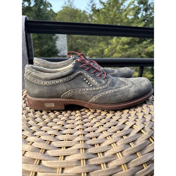 Ecco Men's Golf Hybrid Classic shoes Gray Leather Suede Oxford EU 46 US 12-12.5 - Picture 1 of 16